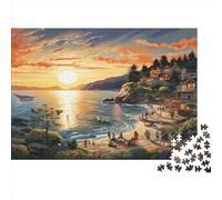 Sunset over The Harbour 1000 Piece Jigsaw Puzzles for Adults Jigsaws Challenging Game Family Challenging Educational Challenge Home Decoration for Adults And Kids Age 12 Years Up 1000pcs (75x50cm)