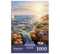 Sunset over The Harbour 1000 Piece Paper Jigsaw Puzzles Animation What Happens Next Beautiful Decoration for Adults And Kids 70x50cm/1000pcs