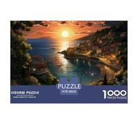 Sunset over The Harbour 1000 Piece 。 Puzzles for Adults Teens A Beautiful TownSustainable Premium 100% Recycled Board 38x26cm/1000pcs