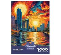 Sunset over The Harbour 1000pcs Animation Paper Jigsaw Puzzle Puzzle What Happens Next Beautiful Decoration for Adults And Kids 38x26cm/1000pcs