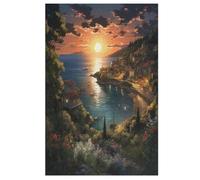 Sunset over The Harbour Jigsaw Puzzles for Kids 1000 Pieces 3d Wooden Puzzle Decompression Game for Adults Women Girl Educational Game Toys （78×53cm）
