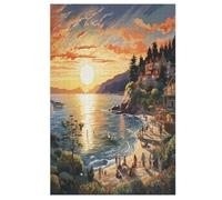 Sunset over The Harbour Jigsaw Puzzles for Kids 1000 Pieces 3d Wooden Puzzle Decompression Game for Adults Women Girl Educational Game Toys 78×53cm