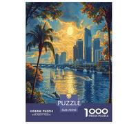 Sunset over The Harbour Jigsaw Puzzles Puzzle for Adults Kids. 1000 Piece Great Gifts Challenge Toy Educational Game Home Decoration for Adults& Kids Age 14 Years Up 70x50cm/1000pcs