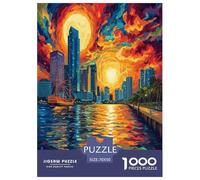 Sunset over The Harbour Jigsaw Puzzles Puzzle for Adults Kids. 1000 Pieces Great Gifts Challenge Toy Educational Game Home Decoration for Adults& Kids Age 14 Years Up 70x50cm/1000pcs