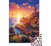 Sunset over The Harbour Jigsaw Puzzles Puzzle for Adults Kids. 1000 Pieces Impossible Challenge Toy Educational Game Home Decoration for Educational Games Gifts 1000pcs (75x50cm)