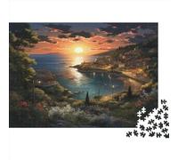 Sunset over The Harbour Jigsaw Puzzles Puzzle for Adults Kids. 1000 Pieces Whimsical Challenge Toy Educational Game Home Decoration for Adults& Kids Age 14 Years Up 1000pcs (75x50cm)