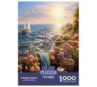 Sunset over The Harbour Jigsaw Puzzles Puzzles for Adults Kids. 1000 Pieces Impossible Challenge Toy Educational Games Home Decoration for Educational Games Gifts 38x26cm/1000pcs