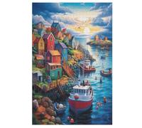 Sunset over The Harbour Wooden Jigsaw Puzzles 1000 Piece Puzzle For Adults. Challenging To Complete But Fun And Humorous Jigsaws 78×53cm