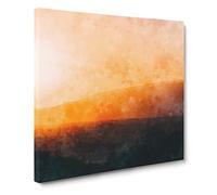 Sunset Over the Hills & Mountains Canvas Print | Gallery Wrapped 30mm Frame Wall Art | 20x20 inches | Ready to Hang | Modern Landscape Picture | Living Room Bedroom Lounge Office