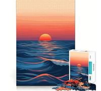 Sunset over The Ocean 1000 Piece Jigsaws for Teenagers Puzzle Strong Logic Toy Relaxed Mind Clear Edge Bday Surprise (50x75cm)