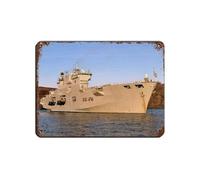 Sunset over The Ocean-class Aircraft Carrier Retro Poster Metal Tin Sign Chic Art Retro Iron Painting Bar People Cave Cafe Family Garage Poster Wall Decoration 12x16inch(30x40cm)
