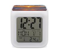 Sunset over The Ocean Love Digital Alarm Clock Funny 7 Color Change Night Alarm Light Clocks for Sleep Sport Use