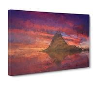 Sunset Over The Rock Canvas Print | Gallery Wrapped 30mm Frame Wall Art | 30x20 inches | Ready to Hang | Abstract Landscape Picture | Living Room Bedroom Lounge Office