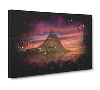 Sunset Over the Rock Paint Splash Canvas Print | Gallery Wrapped 30mm Frame Wall Art | 30x20 inches | Ready to Hang | Modern Landscape Picture | Living Room Bedroom Lounge Office