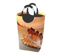 Sunset Over The Sea The Shell Conch, Laundry Hamper, Collapsible Laundry Basket Large Durable Storage Bin with Handles 50L