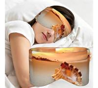 Sunset Over The Sea The Shell Conch, Sleep Mask for Home Travel, Full Eye Covers Light Blocking Eye Mask Sleep Eye and Ear Muffs