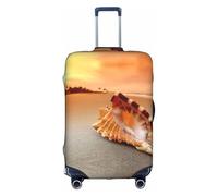 Sunset Over The Sea with The Shell Conch Print Personalized Elastic Washable Luggage Cover for 18-32 Inch Suitcases