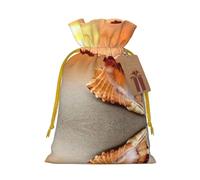Sunset Over The Sea With The Shell Conch Printed Drawstring Gift Bags,Various Sizes, Bulk Plastic Packaging Bags