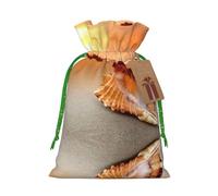 Sunset Over The Sea With The Shell Conch Printed Drawstring Gift Bags,Various Sizes, Bulk Plastic Packaging Bags