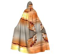 Sunset Over The Sea With The Shell Conch Printed Hooded Cloak Robe Cloak Witch Vampires Grim Reaper Devil For Boy Girl Cosplay Costume