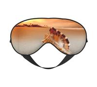 Sunset Over The Sea with The Shell Conch Sleep Eye Mask Comfortable Eyes Hade for Sleeping,Light Blocking Sleep Mask with Adjustable Strap