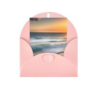 Sunset Over The Waves Greeting Card, 4x6 Inch With Envelope, &Suitable For Birthdays, Weddings, And Business Events.