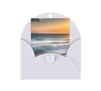 Sunset Over The Waves Greeting Card, 4x6 Inch With Envelope, &Suitable For Birthdays, Weddings, And Business Events.