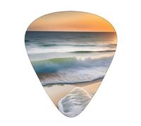 Sunset over the waves Stylish and durable guitar picks, three types of thin, medium and heavy guitar picks (12 pieces), suitable for guitar, bass, electric guitar, ukulele,