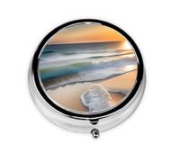 Sunset Over The Waves3 Compartment Pillbox, A Portable Medicine Box That Holds Vitamins,#Medications, Fish Oil and Supplements.