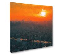 Sunset Over Tokyo Canvas Print | Gallery Wrapped 30mm Frame Wall Art | 20x20 inches | Ready to Hang | Modern Landscape Picture | Living Room Bedroom Lounge Office