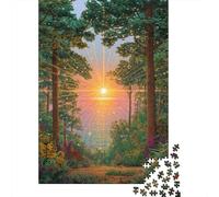 Sunset over Tropical Ocean, Green Forest Jigsaw Puzzles for Adults And Kids. 1000 Pieces Whimsical Challenge Toy Educational Game Home Decor 70x50cm/1000pcs