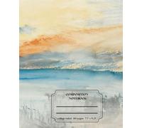 Sunset Over Water by J.M.W. Turner - Composition Notebook: | 110 Pages, 7.5" x 9.25" | Art Journal with Classic Painting Cover | Gift for Writers, ... Aesthetic Journal For Girls, Teens, Women