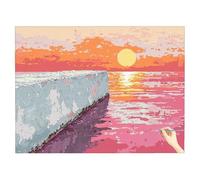 Sunset Paint by Numbers for Adults Abstract Painting by Numbers for Adults Crafts, Cheerful Painting Kits for Kids Beginners, DIY Acrylic Paints Drawing Paintwork Gifts for Women Decor 110x80cm Q-55