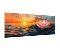 Sunset Paint by Numbers for Adults, Lotus Large Paint by Numbers Kits on Canvas with Acrylic and Brushes, DIY Craft Oil Painting Art Kits for Beginners, Perfect for Gift Home Decor, 16x32 Inch 02w-515