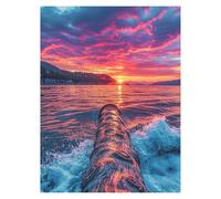 Sunset Paint by Numbers for Adults, Nature Painting by Numbers for Adults with Canvas for Painting 20 x 28 In Acrylic Paint Set Brush,Canvas Wall Art Supplies for Room Decor Gifts for Women model-8592