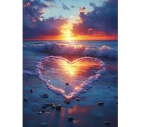 Sunset Paint by Numbers for Adults, Ocean Painting by Numbers DIY Color Oil Painting Hobbies for Adults Women with Acrylic Paint Brush Set for Room Decor, Wall Art, Gifts 12x16 inches -zjn25074K