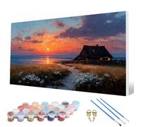 Sunset Paint by Numbers for Adults, Paint by Numbers Landscape Pattern Design Painting Kits, Acrylic Painting Kit with Brushes Adult Crafts for Room Decor, Wall Art, Gifts 36 x 72 inch -hcw2507R7
