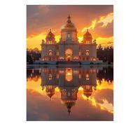 Sunset Paint by Numbers Kit for Adults Architecture Craft Kits with Brushe Acrylic Paint Set Canvas for Painting 16x22In, Canvas Wall Art Supplies for Fall Decor, Gifts for Women Room Decor JLYH-0763