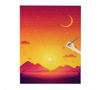 Sunset Paint by Numbers Kits, Paint by Numbers for Adults Abstract, DIY Arts and Crafts for Kids, Canvas Oil Painting Kit for Gifts, Hobbies for Adults Women, Christmas Decorations, 50x70cm T-96