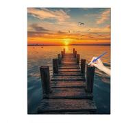 Sunset Paint by Numbers Kits, Paint by Numbers for Adults Landscape, DIY Arts and Crafts for Kids, Canvas Oil Painting Kit for Gifts, Hobbies for Adults Women, Christmas Decorations, 30x40cm Q-64