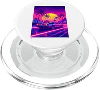 Sunset Palm Drive 80s Miami Bass retro vintage sun PopSockets PopGrip for MagSafe