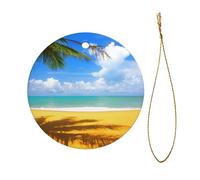 Sunset Palm Print Christmas Ornaments Couple Gifts For Him Her Christmas Tree Decoration Ceramic Hanging Ornament Anniversary