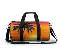 Sunset Palm Tree Gym Bag for Men Women, Sturdy Oxford Cloth Travel Bags with Removable Shoulder Strap, Waterproof Duffel Bag for Fitness, Travel, Yoga