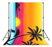 Sunset Palm Tree Print Backdrop For Photoshoot, Photo Backdrop Background Curtain For Photography Portraits(No Stand)