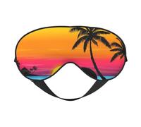 Sunset Palm Tree Print Satin Sleep Mask & Eye Mask | Deep Dream Sleep Masks for Women & Men | Soft Sleeping Eye Mask to Nourish Skin