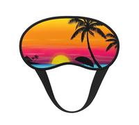 Sunset Palm Tree Print Sleep Mask, Eye Sleeping Mask for Women and Men for Total Darkness, Reduces Puffy Eye Mask