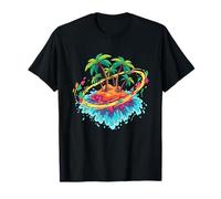 Sunset Palm Tree Tropical Island Summer Beach Paradise T-Shirt