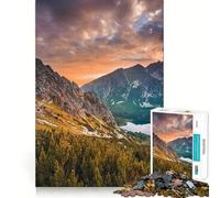 Sunset Panorama in High Tatras Mountains Jigsaw Puzzles for Teenagers 1000 Piece Raise Memory Leisure Time Clean Edge Lovely Present (50x75cm)