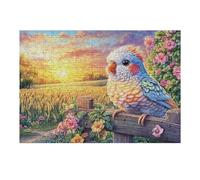 Sunset Parrot 300 Pieces Premium Jigsaw Puzzle Cute Pet Companion Adult Jigsaws Educational Challenge Mental Exercise Wall Art Winter Cardboard 300 PCS