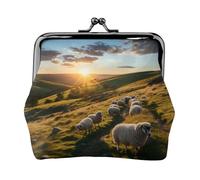 Sunset Pasture 2 print Coin Purse Small Change Purse Card Holder Coin Pouch Small Wallet for Women and Men, Black, One Size, Vintage